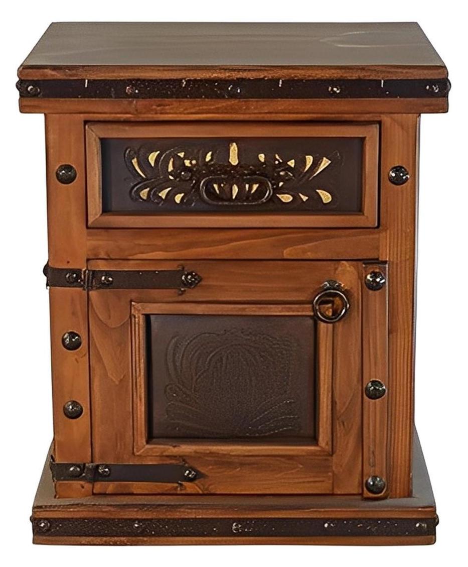 Turtle Canyon Hand Tooled Leather Nightstand