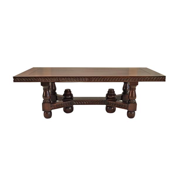 Rich River Dining Table | Hand-Carved Wood | High-Class Finish | 98 x 48 x 32