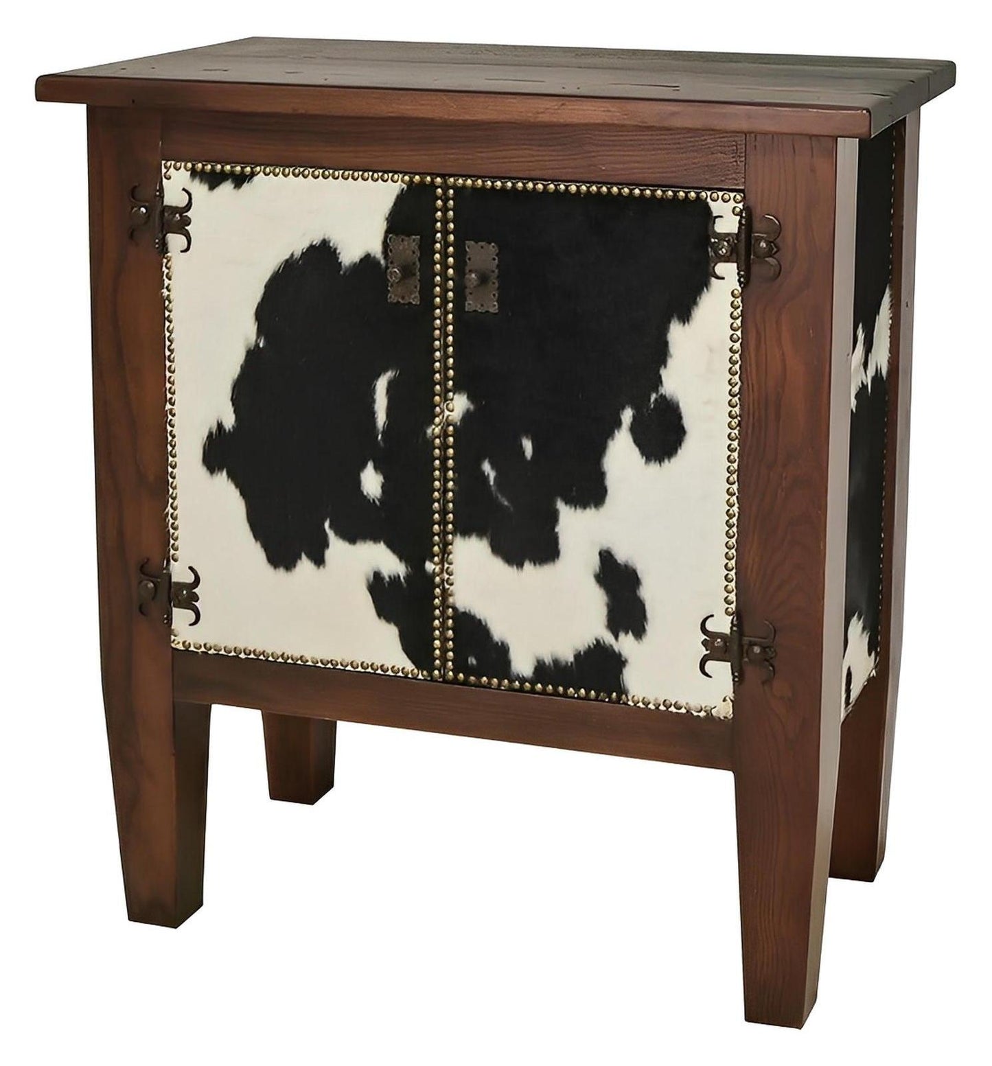 Mesquite Console Cabinet With Cowhide Doors