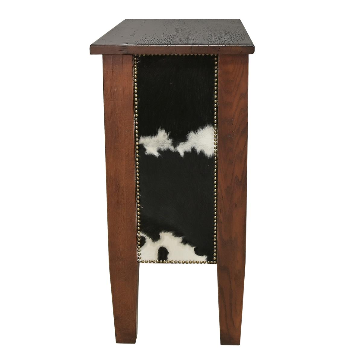 Mesquite Console Cabinet With Cowhide Doors