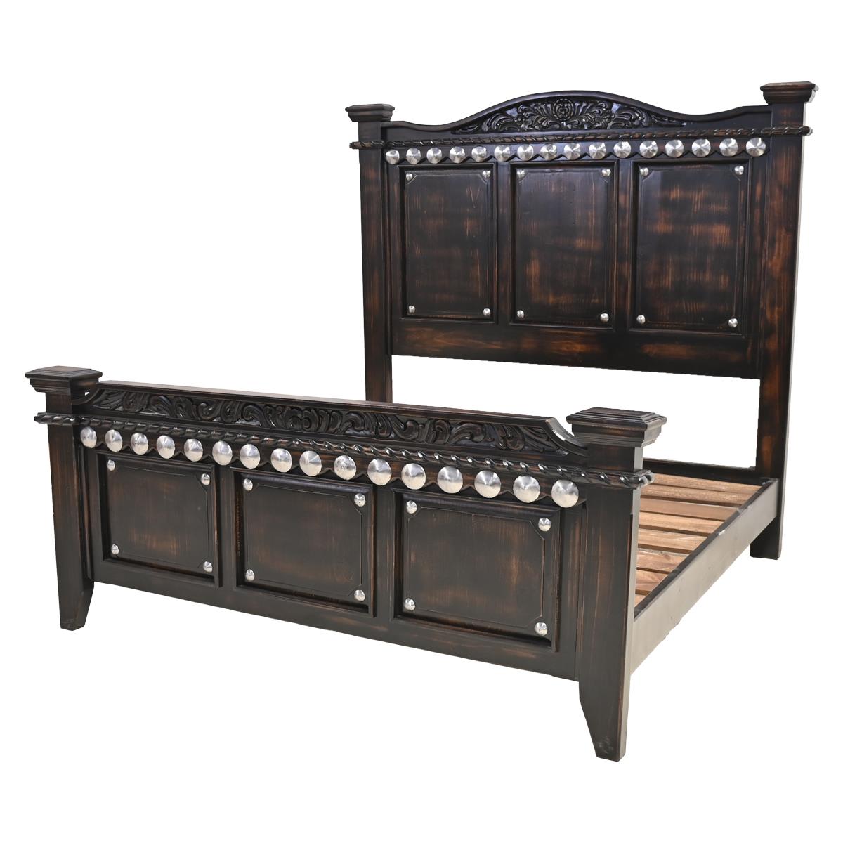 Night Moon Distressed Black Handcrafted Wood Bedroom Set - Includes Full Service Delivery