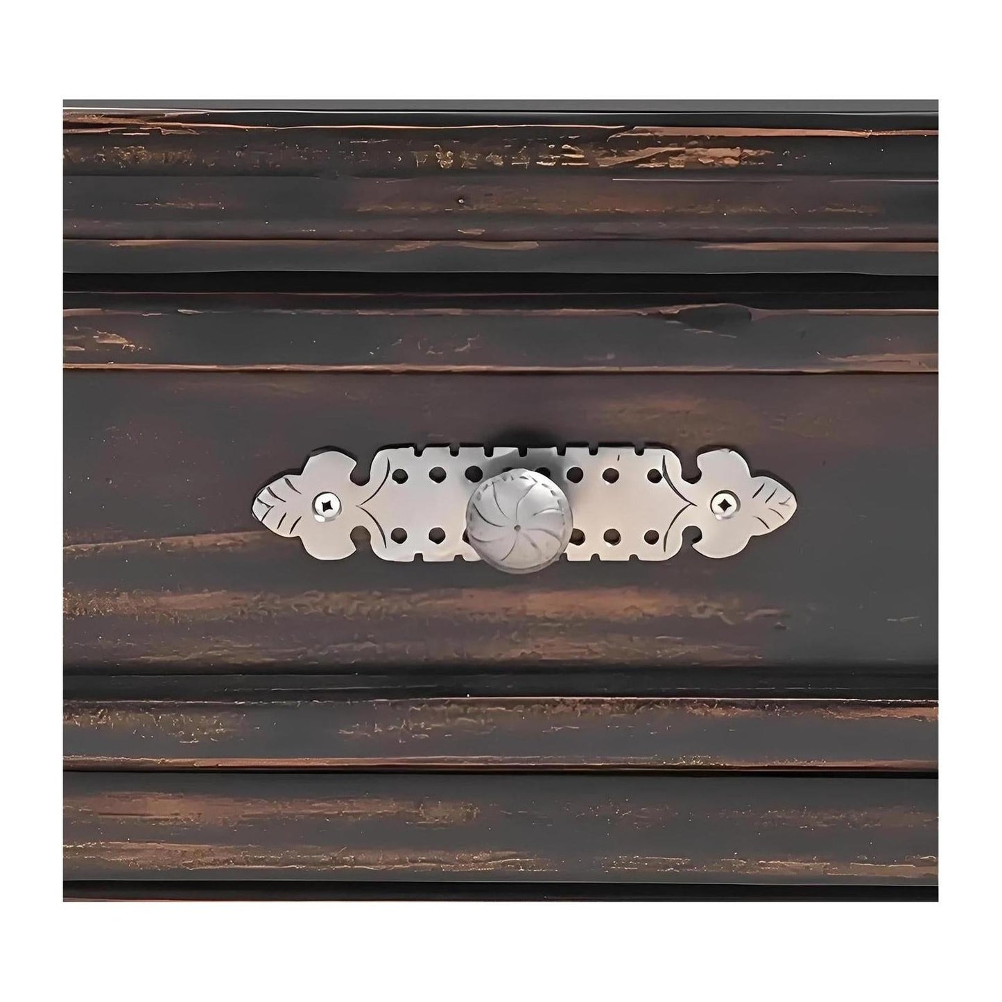 Night Moon Distressed Black Hand-Carved Wood Bedroom Set - 4-Piece - Includes Full Service Delivery