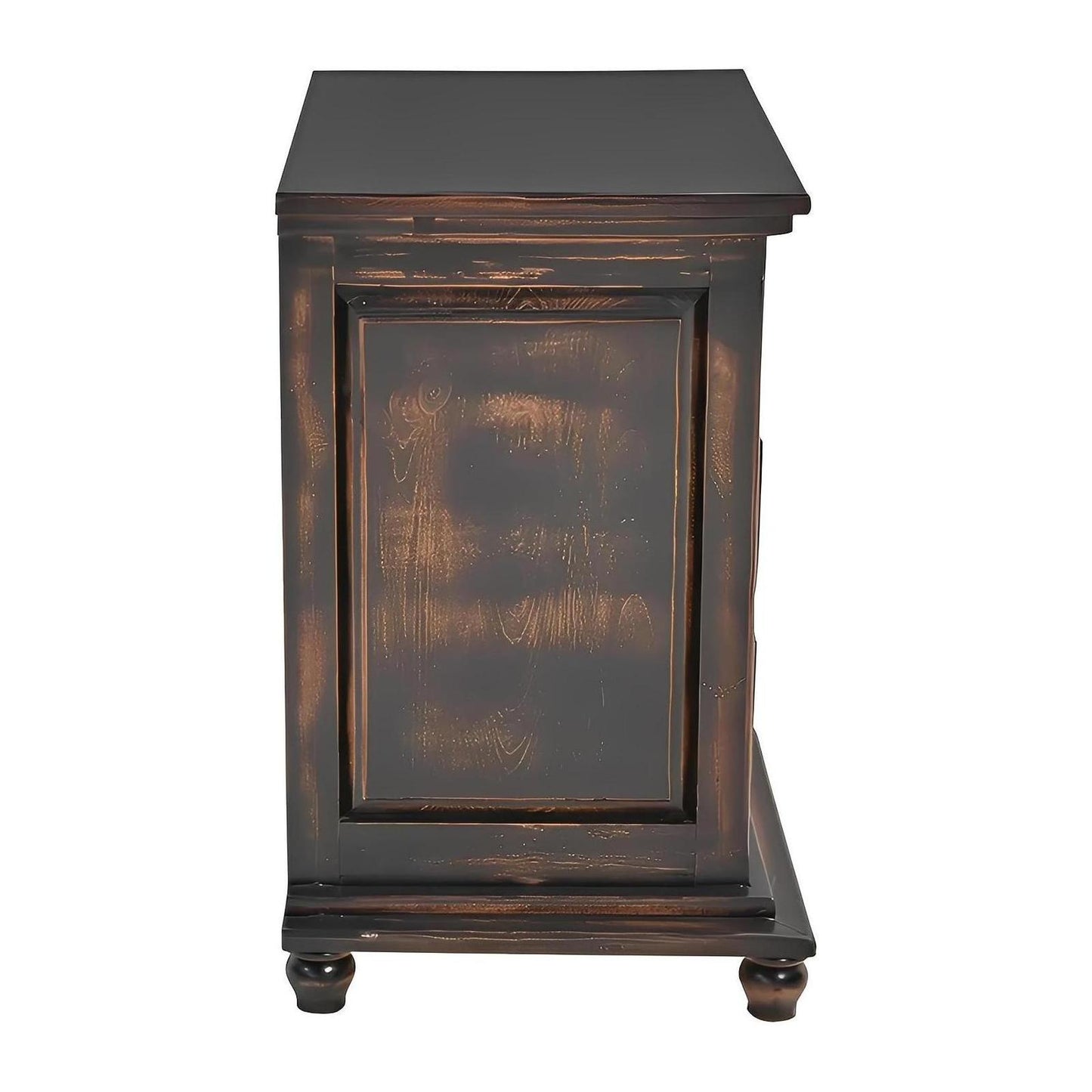 Night Moon Distressed Black Hand-Carved Wood Bedroom Set - 4-Piece - Includes Full Service Delivery