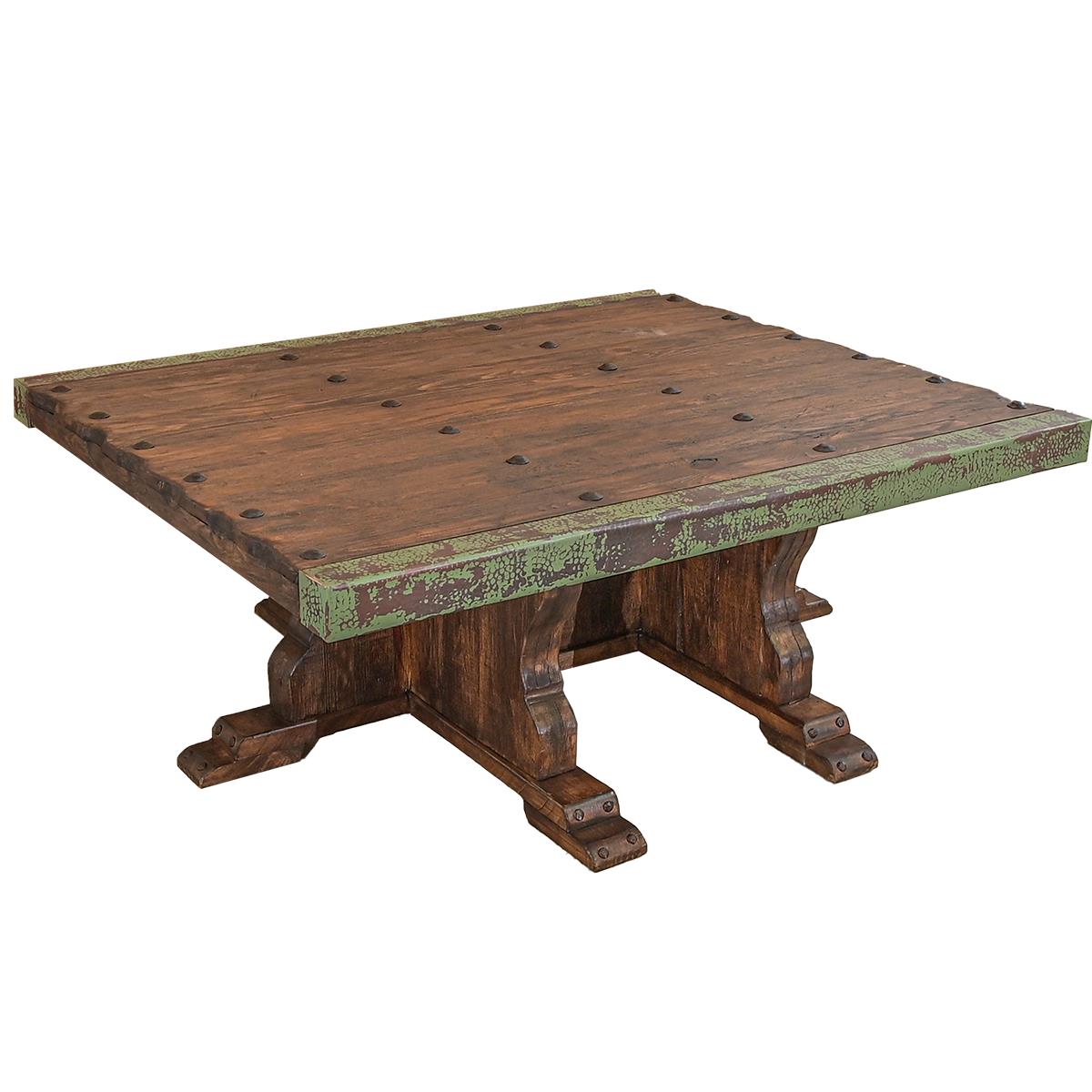 Luna Verde Distressed Coffee Table | 21 x 44 x 55