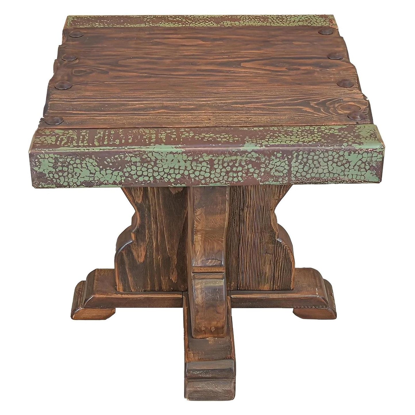 Luna Verde Distressed Rustic End Tables (2-Pack)