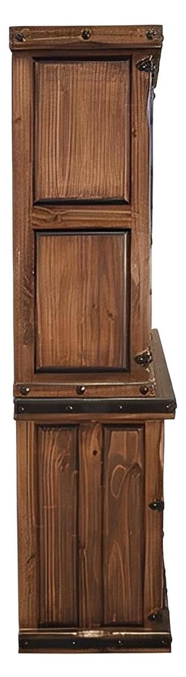 Long Canyon Grid Door Copper Hutch With Wine Rack Vitrina (Includes Top And Bottom)