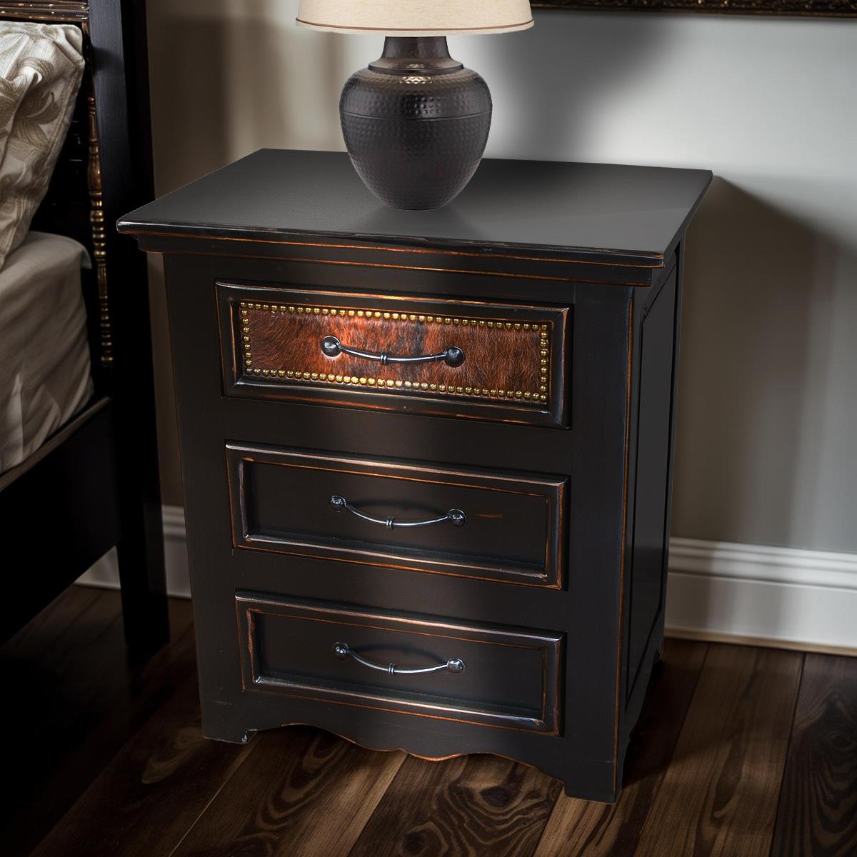 Ridge Creek Western Bedroom Set with Brown Brindle Cowhide - Includes Full Service Delivery