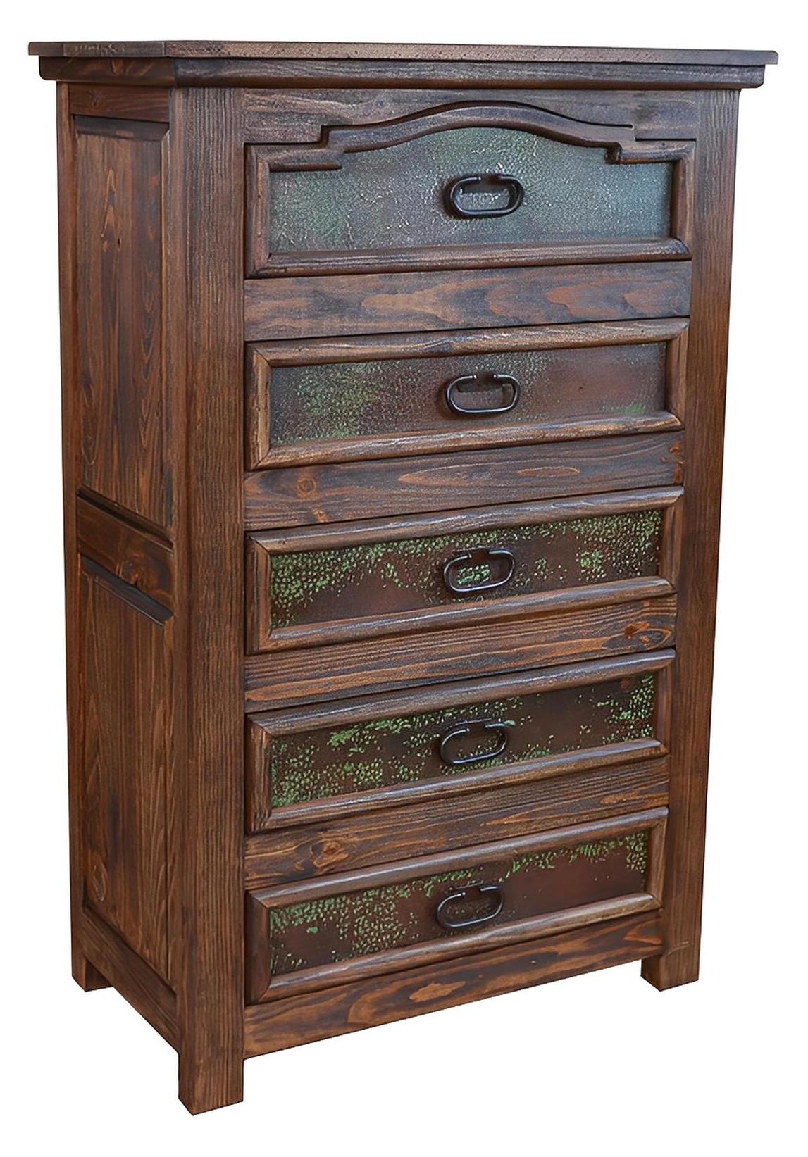 Durango Southwest Rustic Copper Chest, Hand-Carved Wood