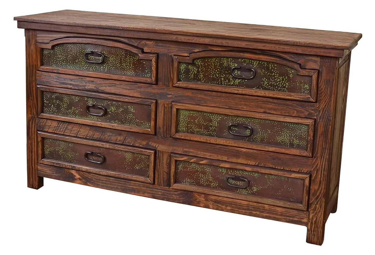 Durango 6-Drawer Dresser - Southwest Rustic Copper, Hand-Carved Wood