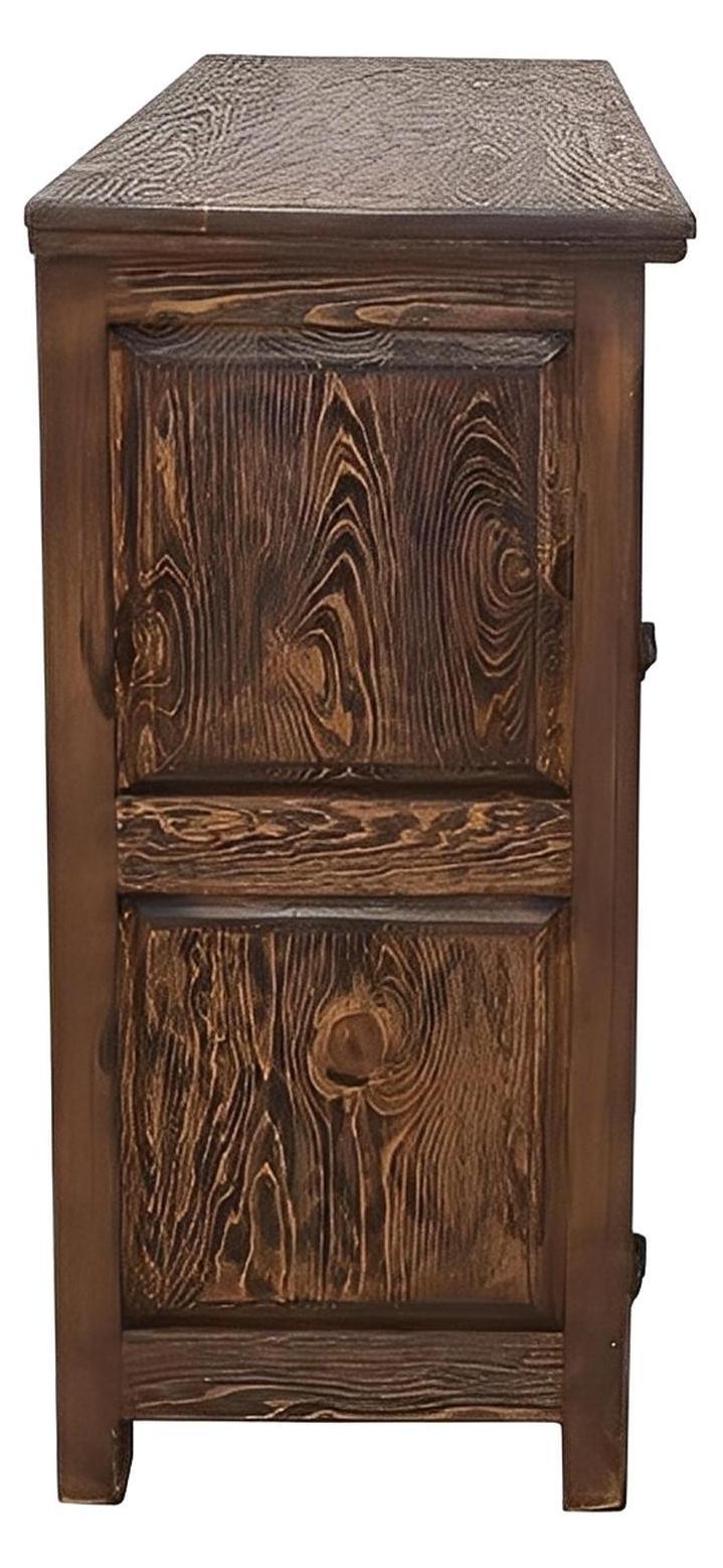 Durango Dresser / TV Media Console - Southwest Rustic Copper, Hand-Carved Wood