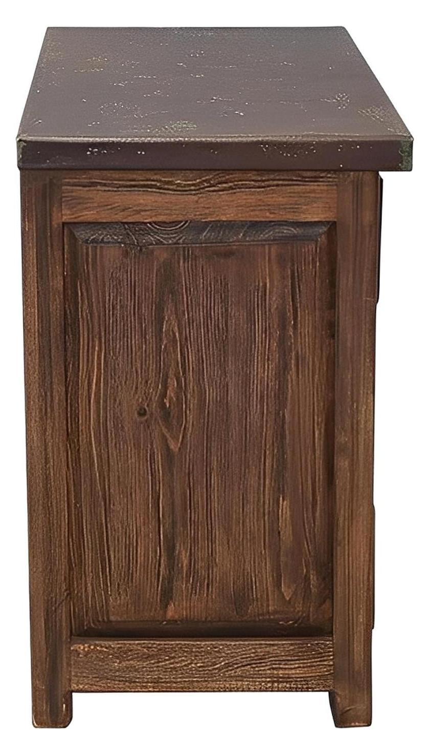 Durango 3-Drawer Copper Nightstand With Copper Top