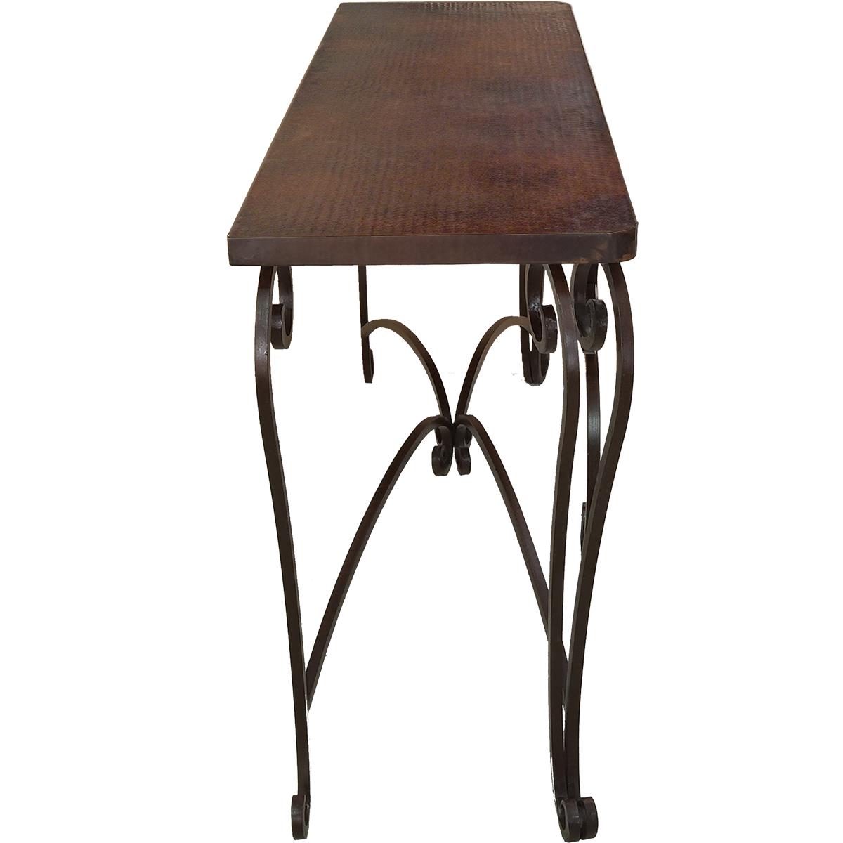Mccamey Basin 72" Brown Copper Top Console With Iron Base
