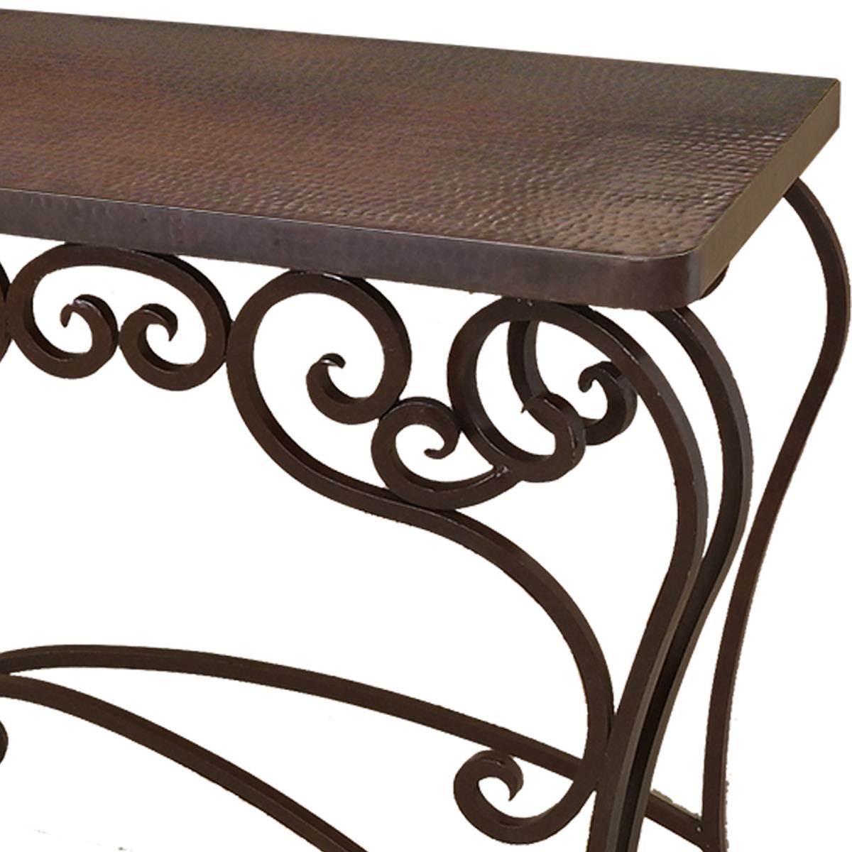 Mccamey Basin 72" Brown Copper Top Console With Iron Base