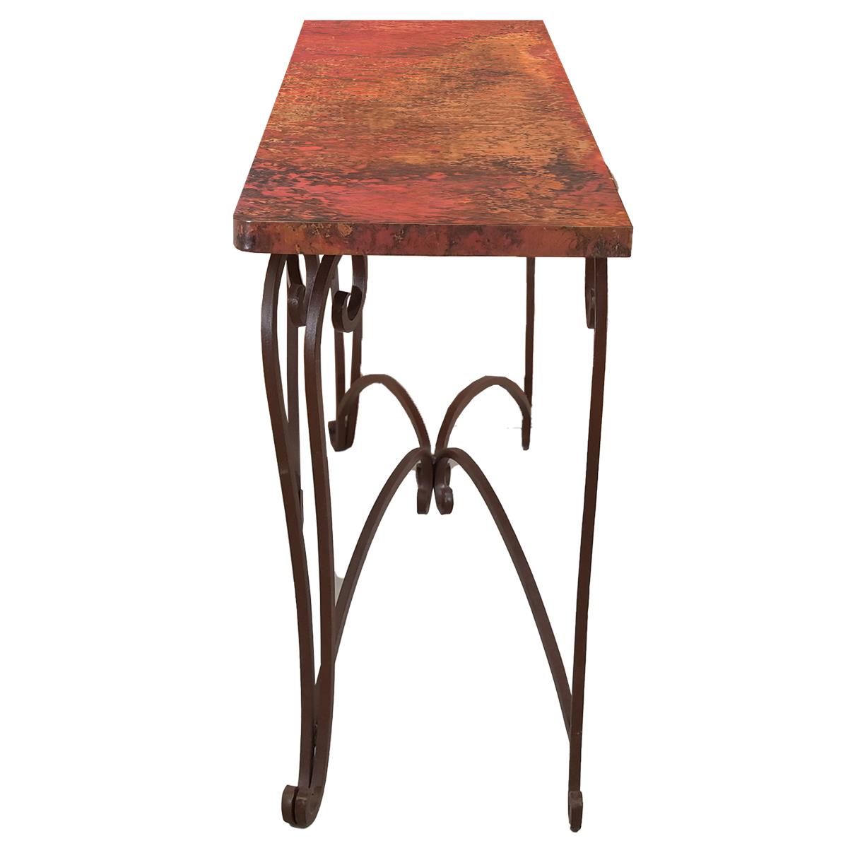 Sonora Basin 72" Natural Copper Top Console With Iron Base