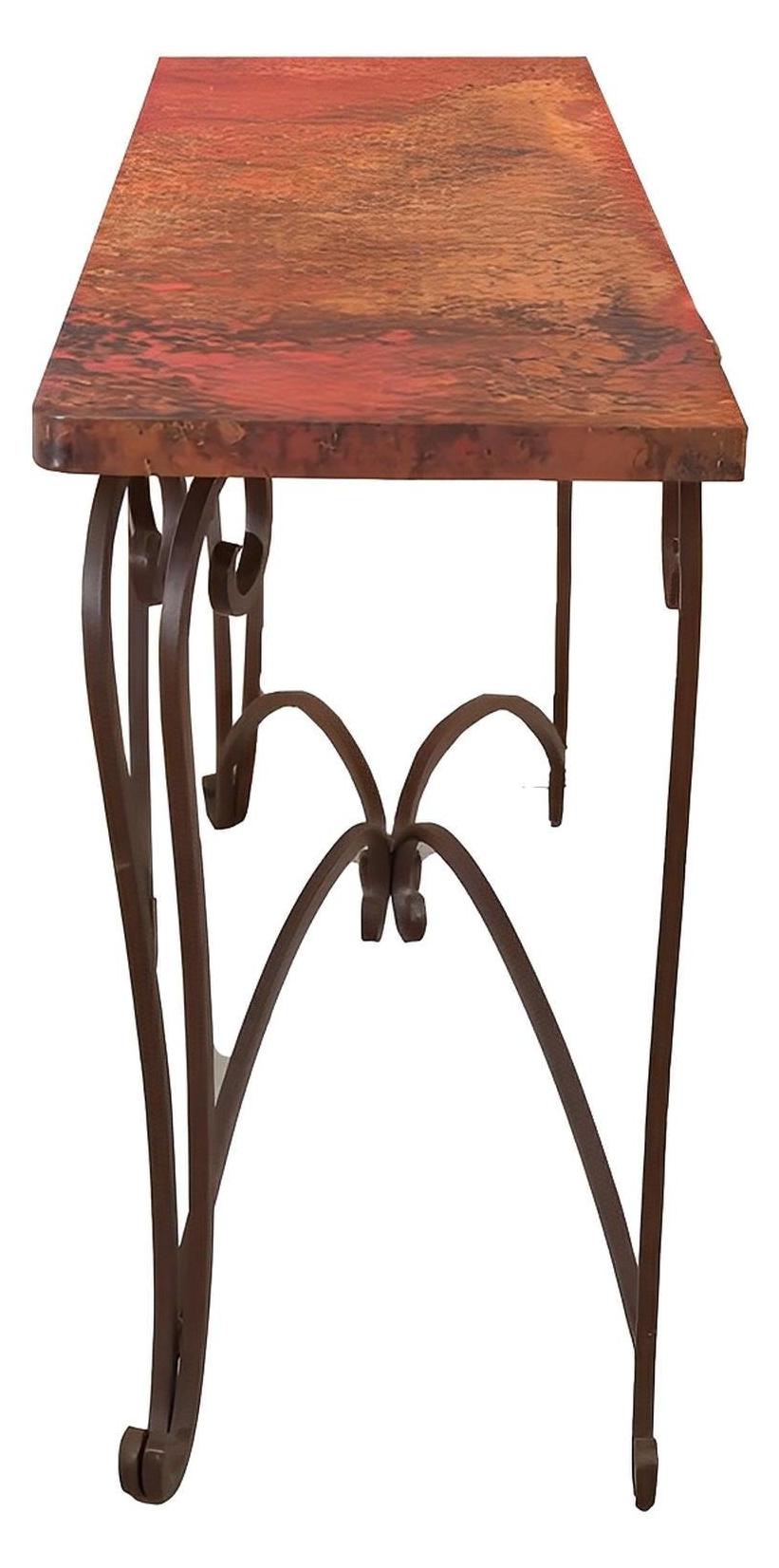 Sonora Basin 72" Natural Copper Top Console With Iron Base