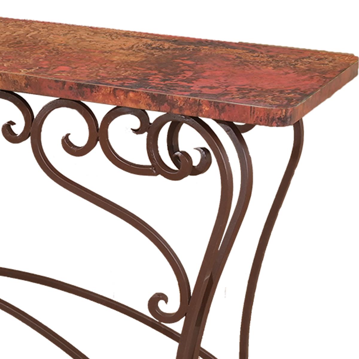 Sonora Basin 72" Natural Copper Top Console With Iron Base