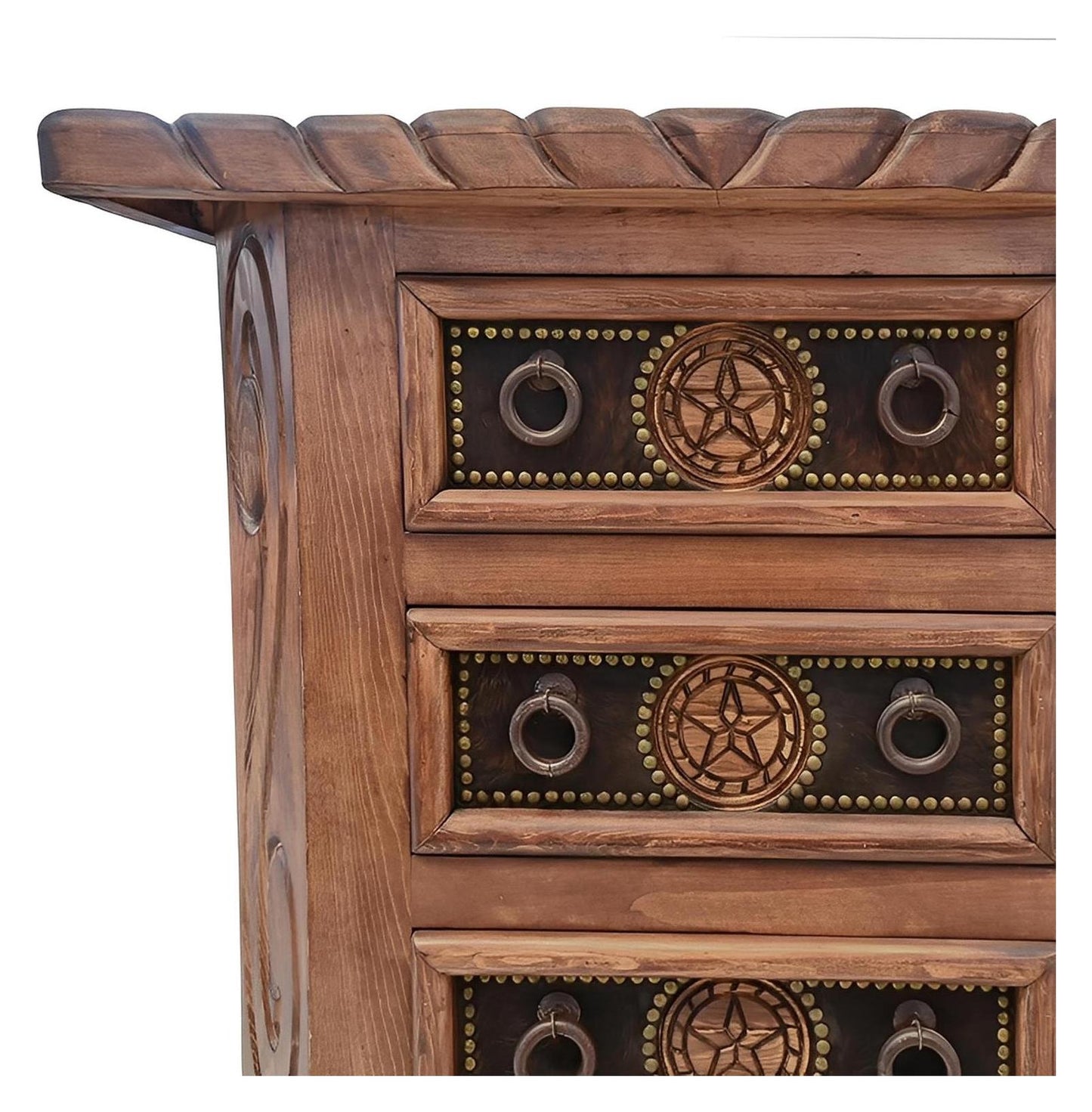 Hill Country 6-Drawer Chest With Rope, Star & Cowhide