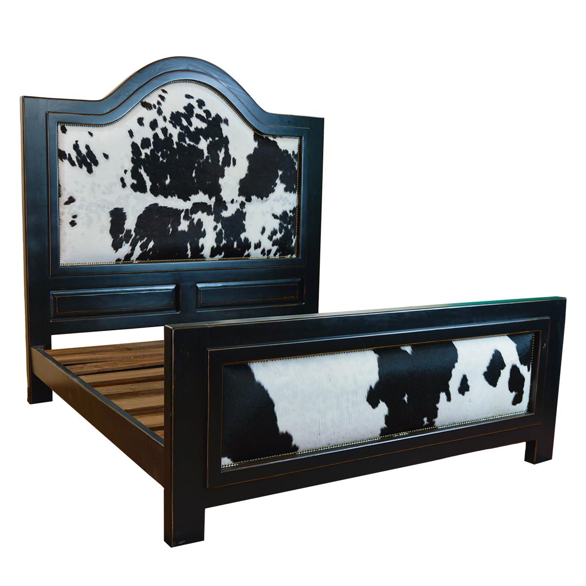 Pioneer Trail Western Bedroom Set with Black and White Cowhide - Includes Full Service Delivery