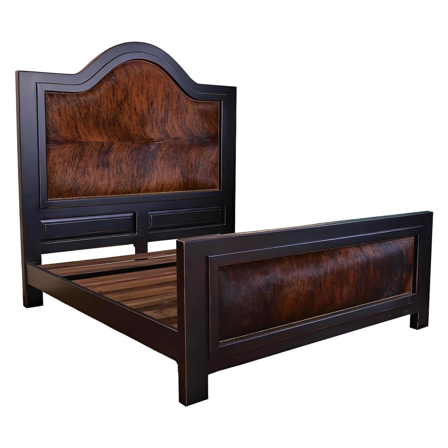 Ridge Creek Western Bedroom Set with Brown Brindle Cowhide - 4-Piece - Includes Full Service Delivery