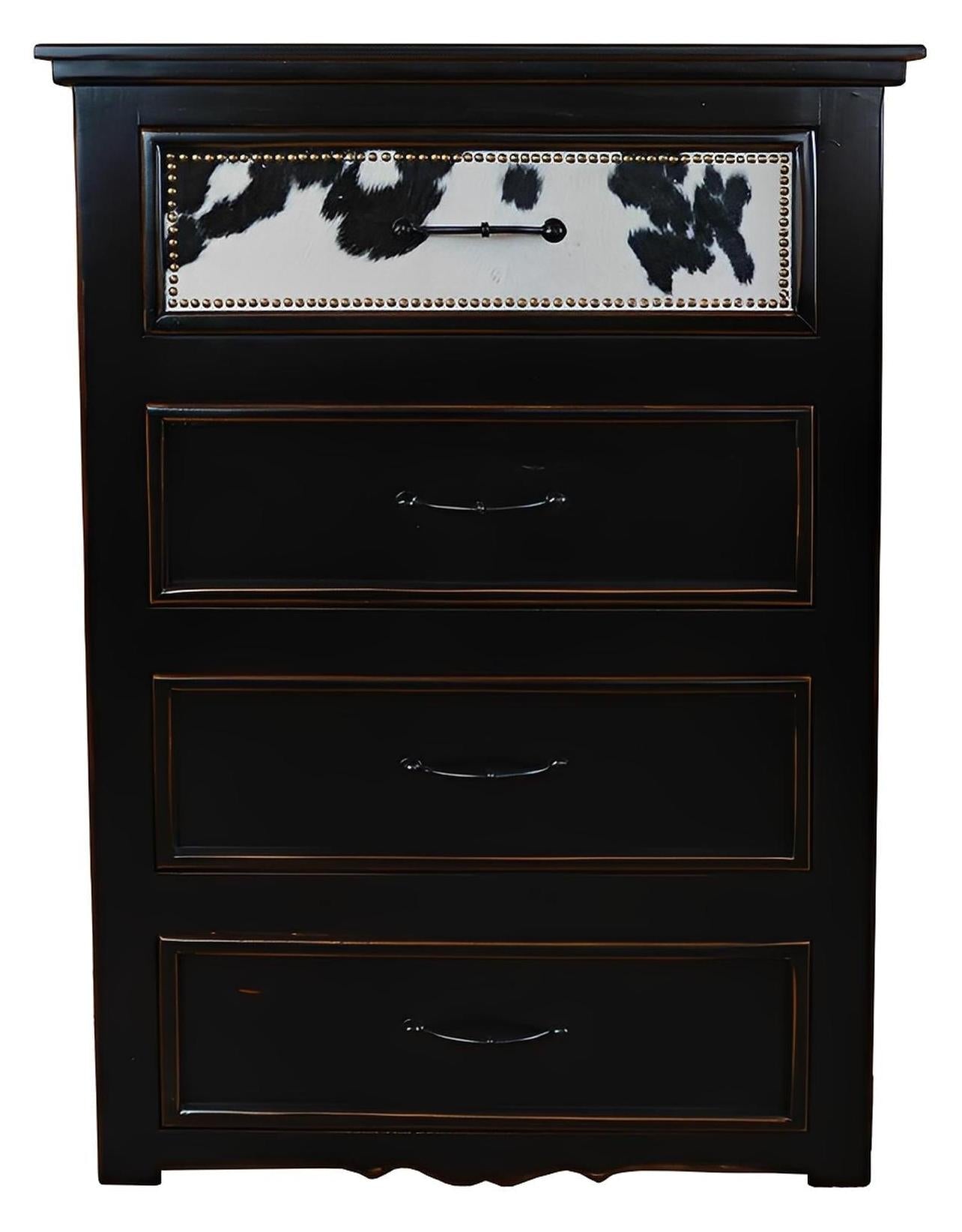 Pioneer Trail Cowhide Chest Black And White