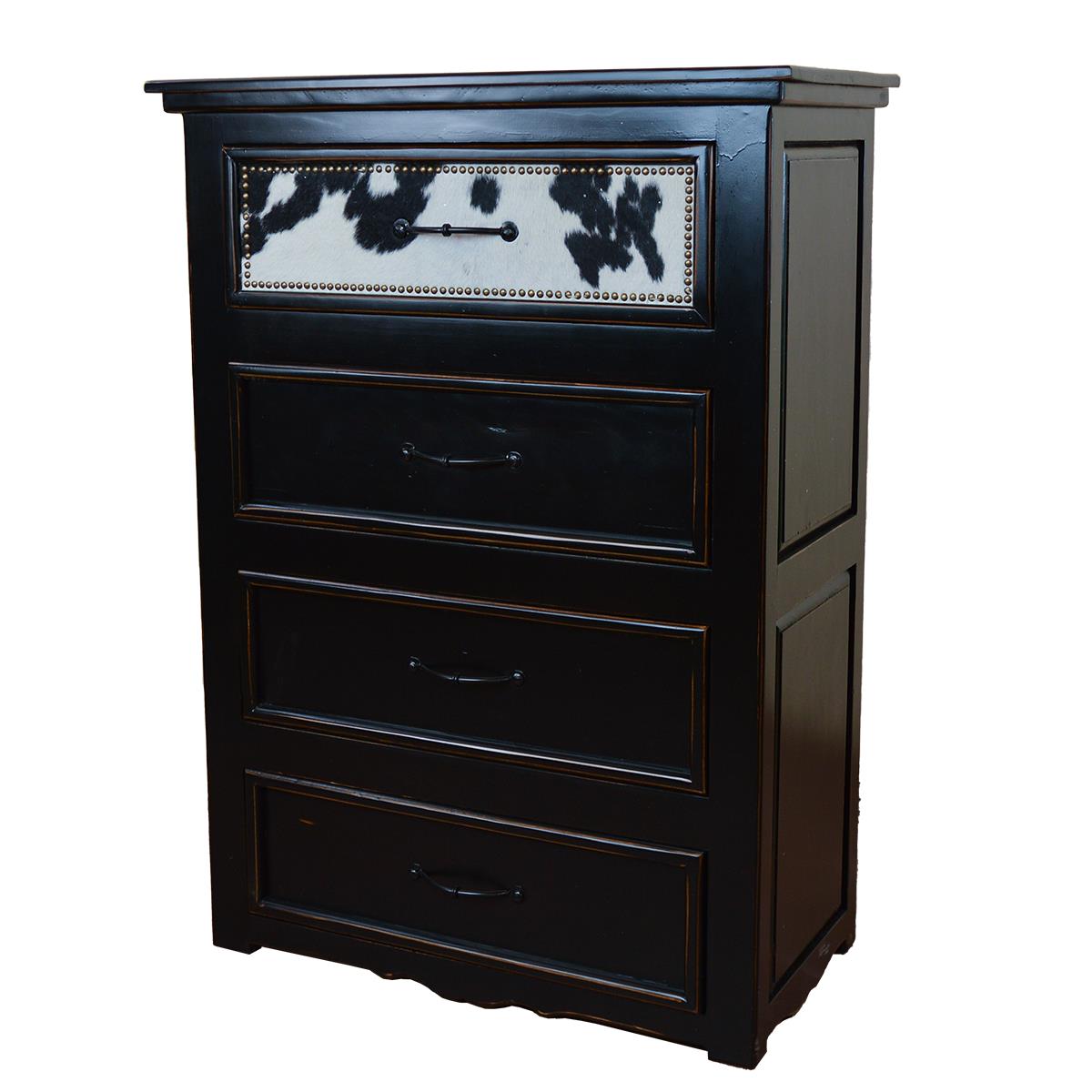 Indian Canyon Cowhide Chest Black And White