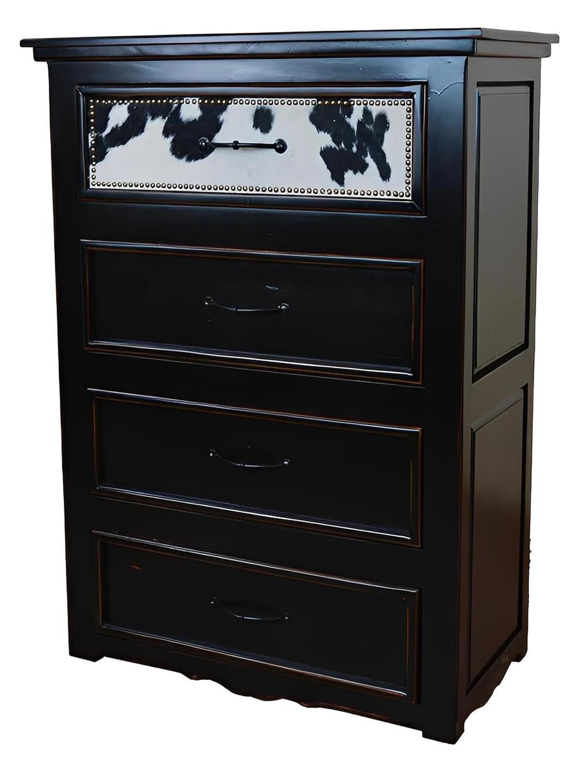 Pioneer Trail Cowhide Chest Black And White