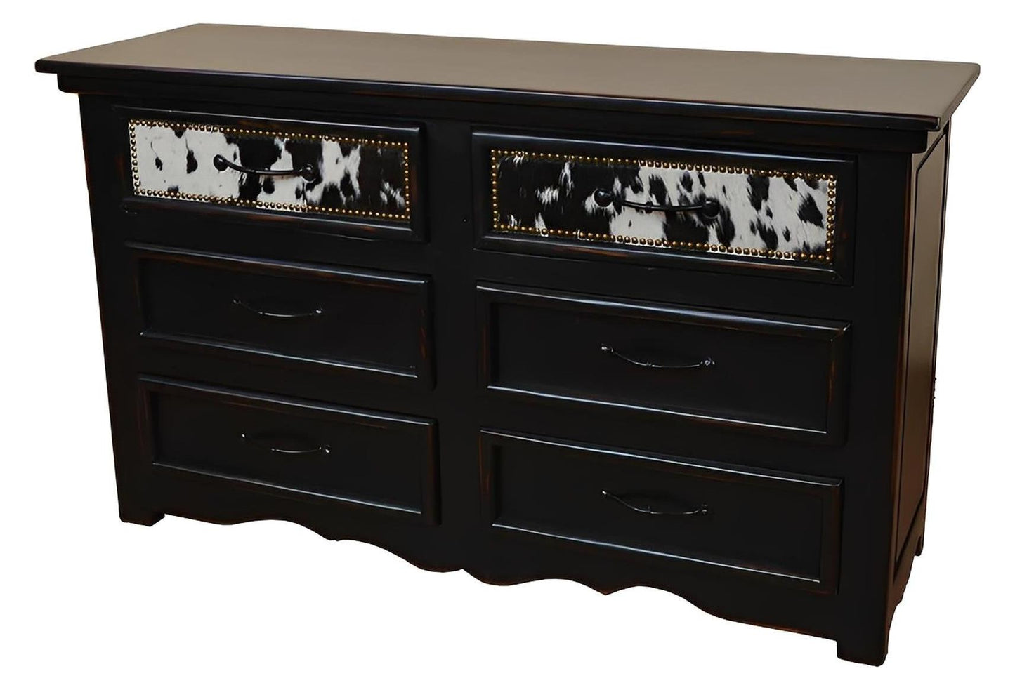 Pioneer Trail Cowhide Dresser Black And White
