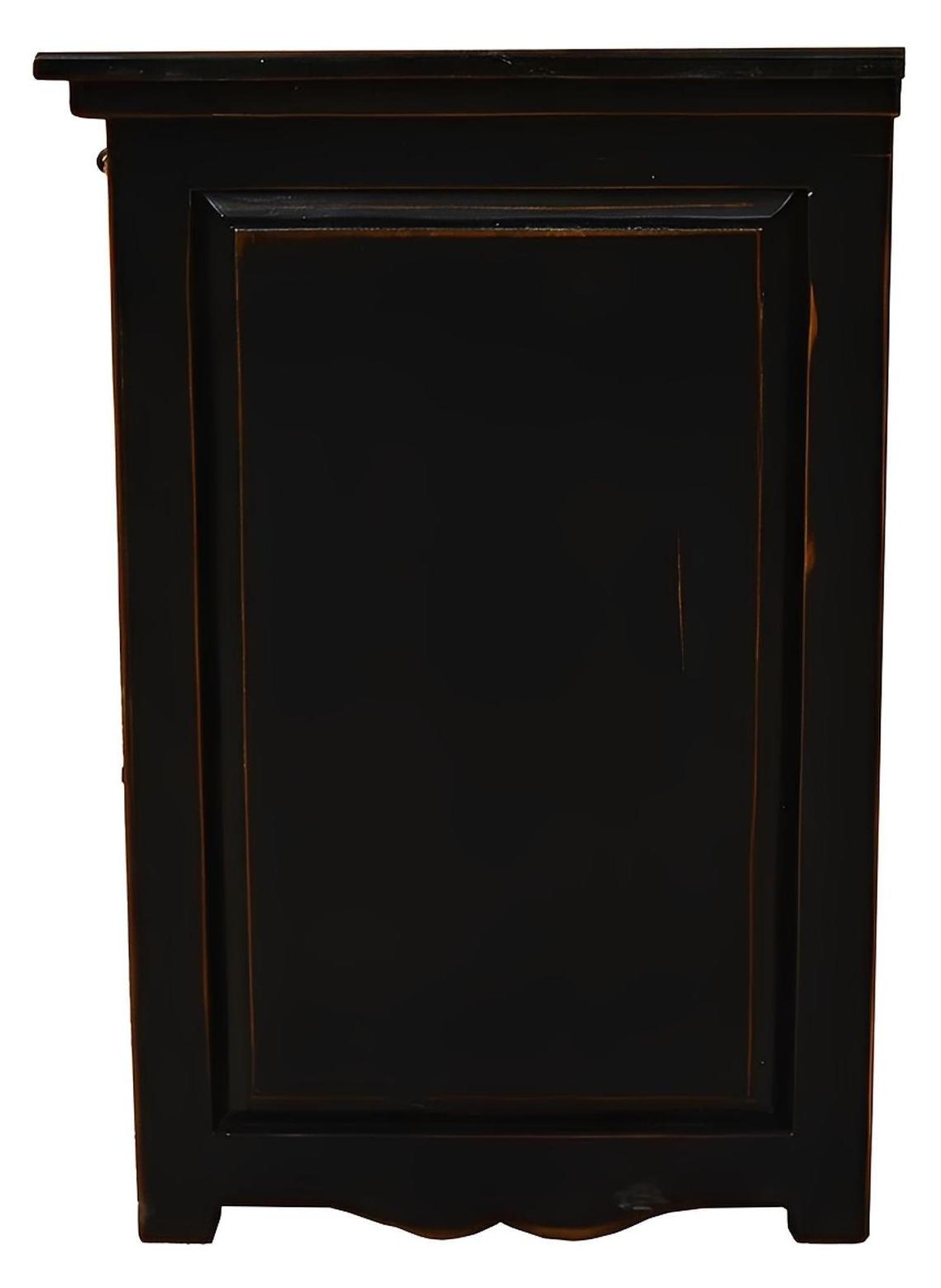 Pioneer Trail Cowhide Nightstand Black And White