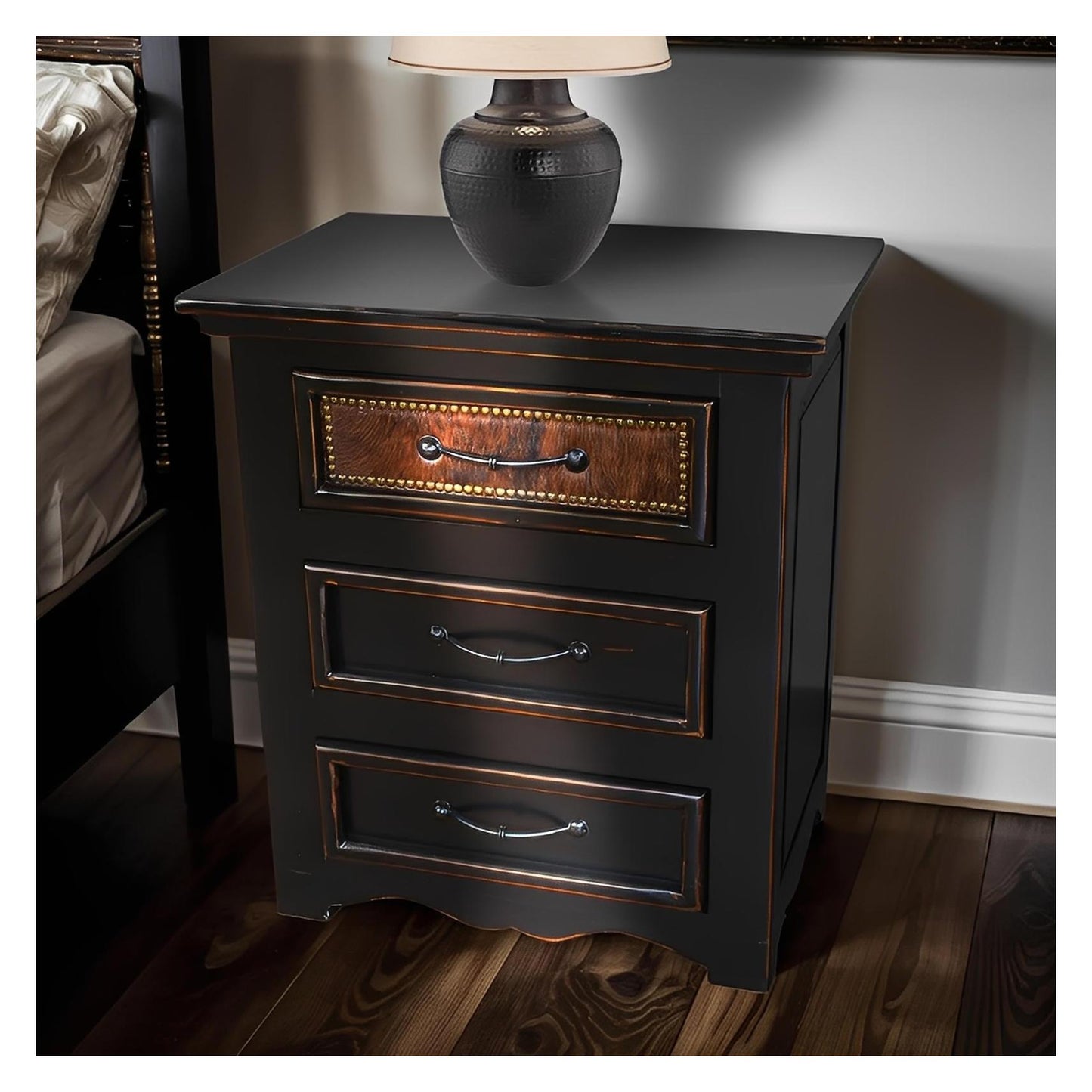 Ridge Creek Cowhide Nightstand