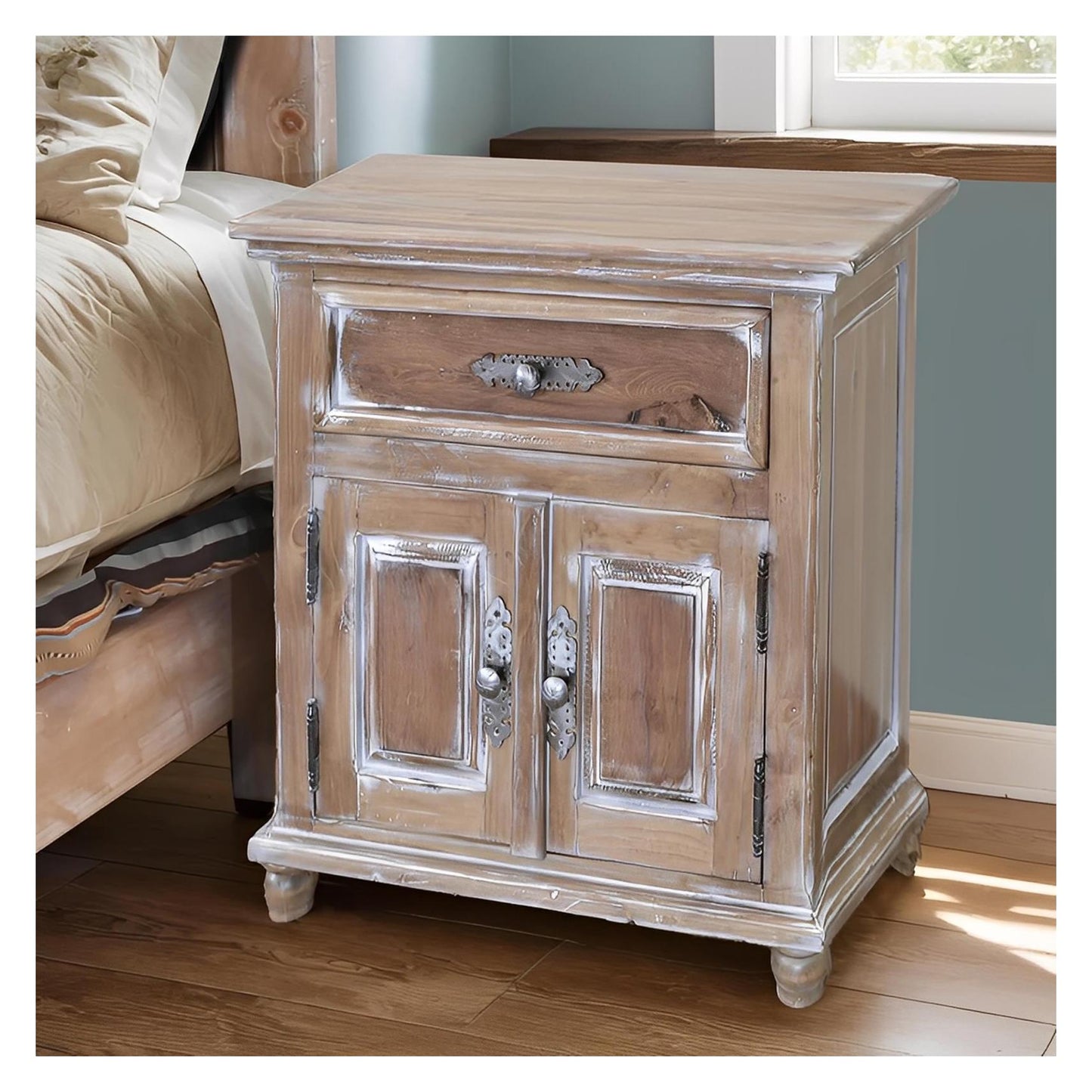 Sierra Mesa Nightstands (2-Pack), Chic Rustic Oak, Natural