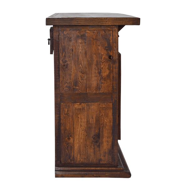 Wooden Bar with Carved Bull Horns and Built-in Datsun Truck Tailgate 76"x24"x42", Rustic, Western