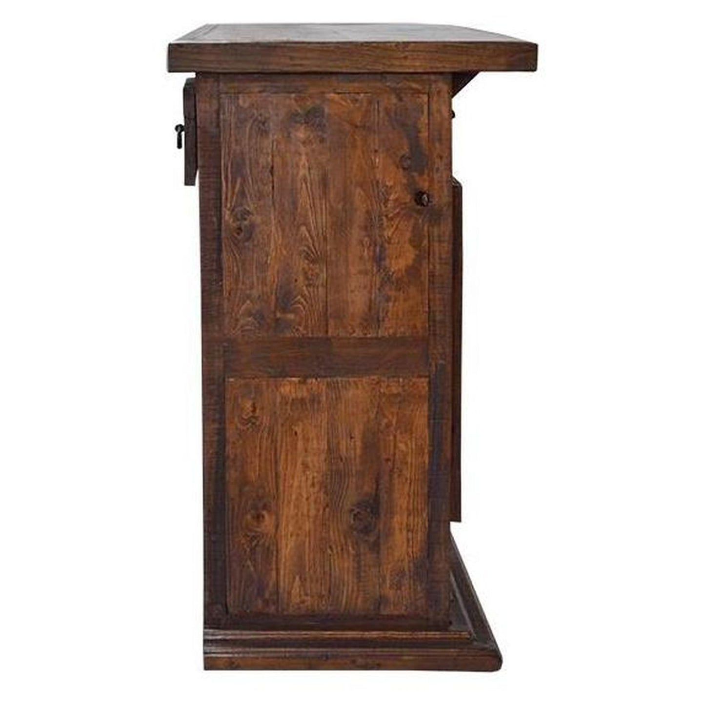 Motor City Wooden Home Bar with Carved Bull Horns and Built-in Chevy Truck Tailgate 76"x24"x42", Rustic, Western