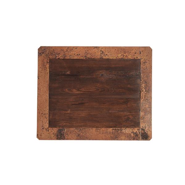 Colonial Elegance Wooden Coffee Table with Copper Trim & Storage | 23 x 37 x 53