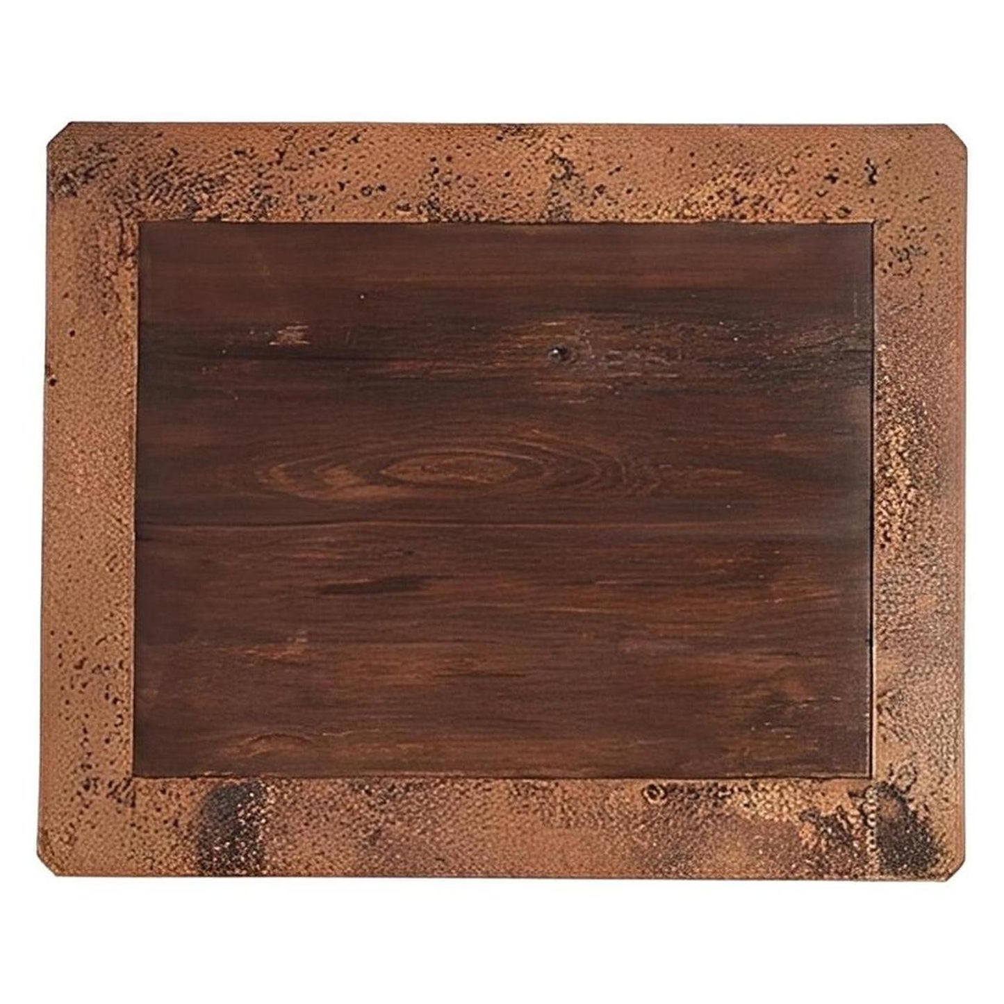 Colonial Elegance Wooden Coffee Table with Copper Trim & Storage | 23 x 37 x 53
