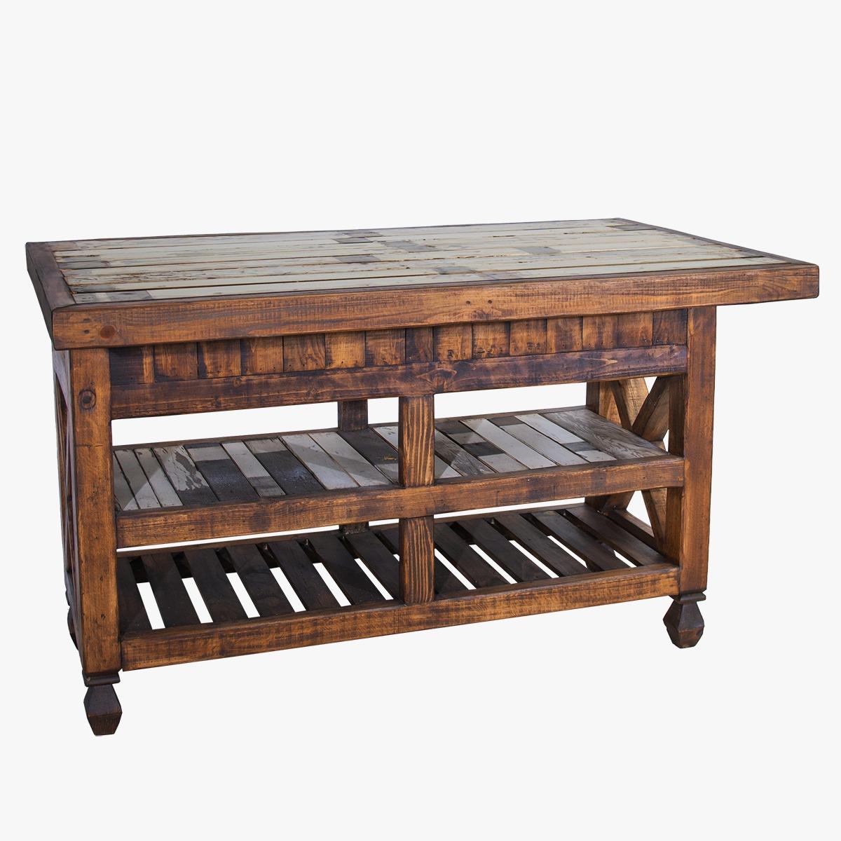 Buffalo Hill Distressed White Kitchen Island