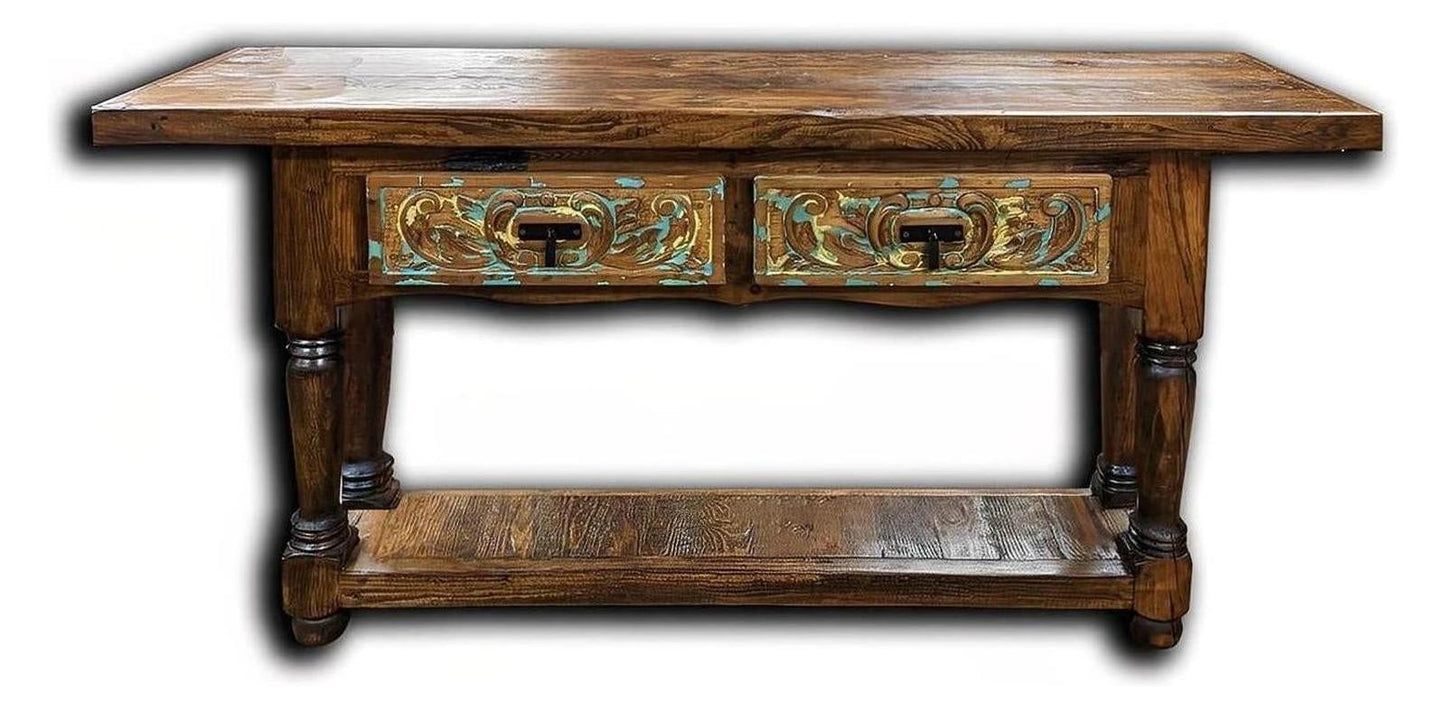 Devils River Canyon Console With Carved Drawers