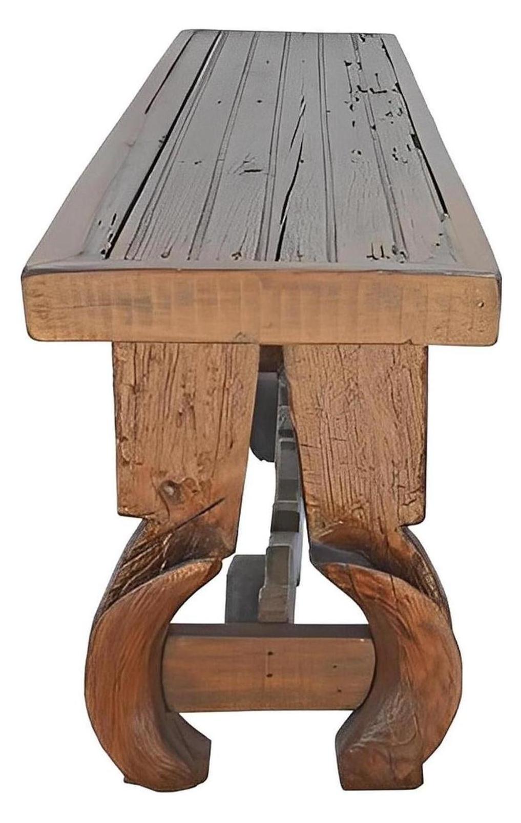 Walnut Ridge Yoke Base And Original Old Door Top Credenza / Console Table