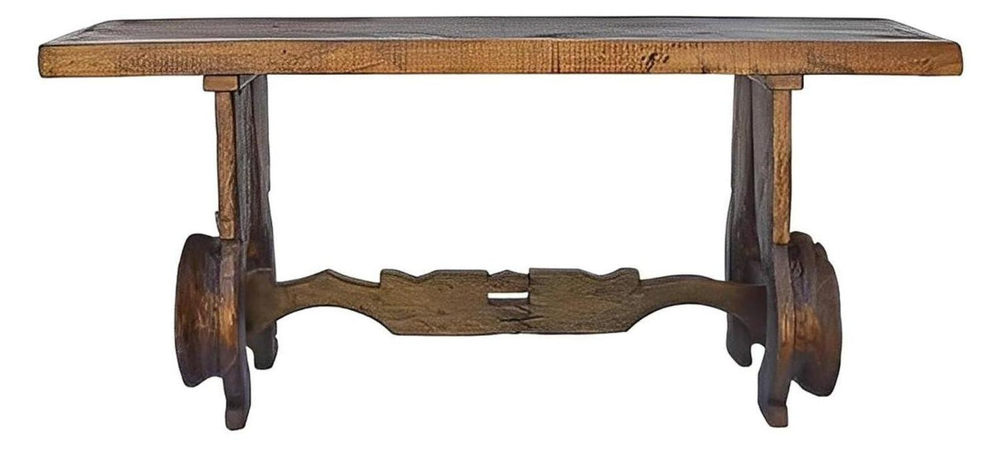 Walnut Ridge Yoke Base And Original Old Door Top Credenza / Console Table