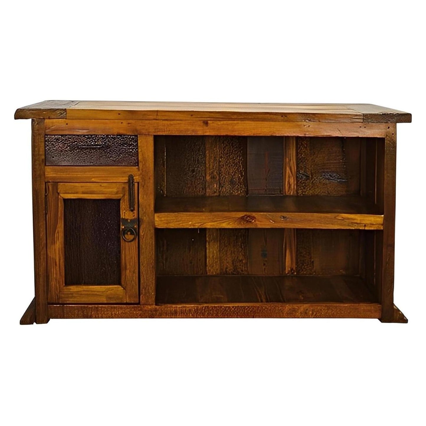 Rivertown Craftsman Bar – Rustic Wood Bar with Forged Iron Accents