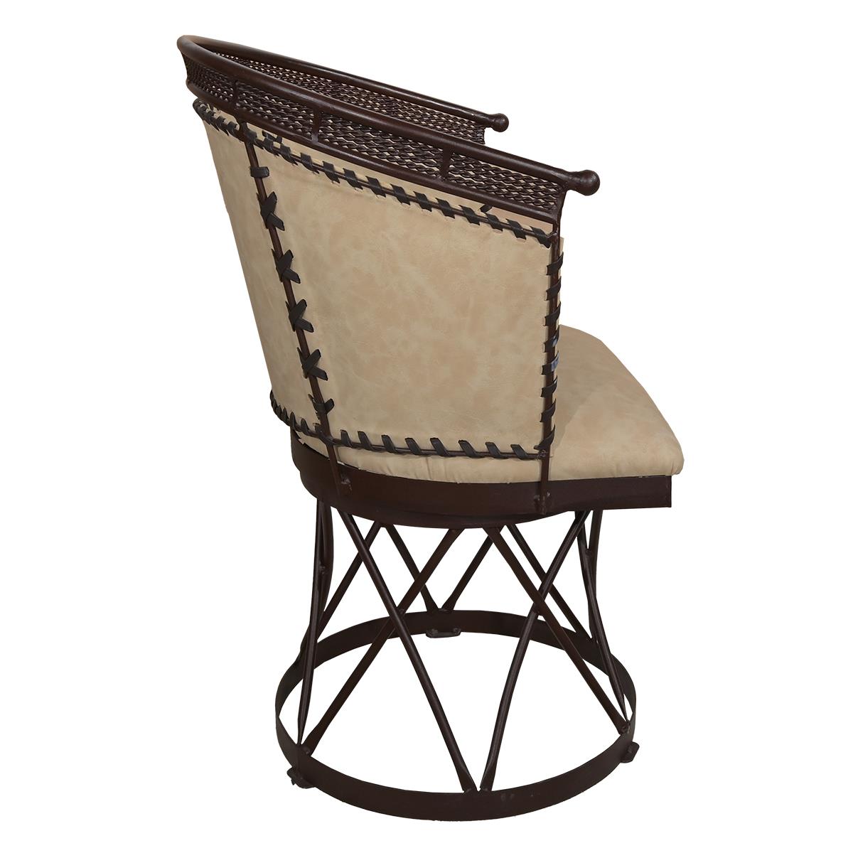 Cream Genuine Leather Swivel Dining / Studio Chair (2-Pack)