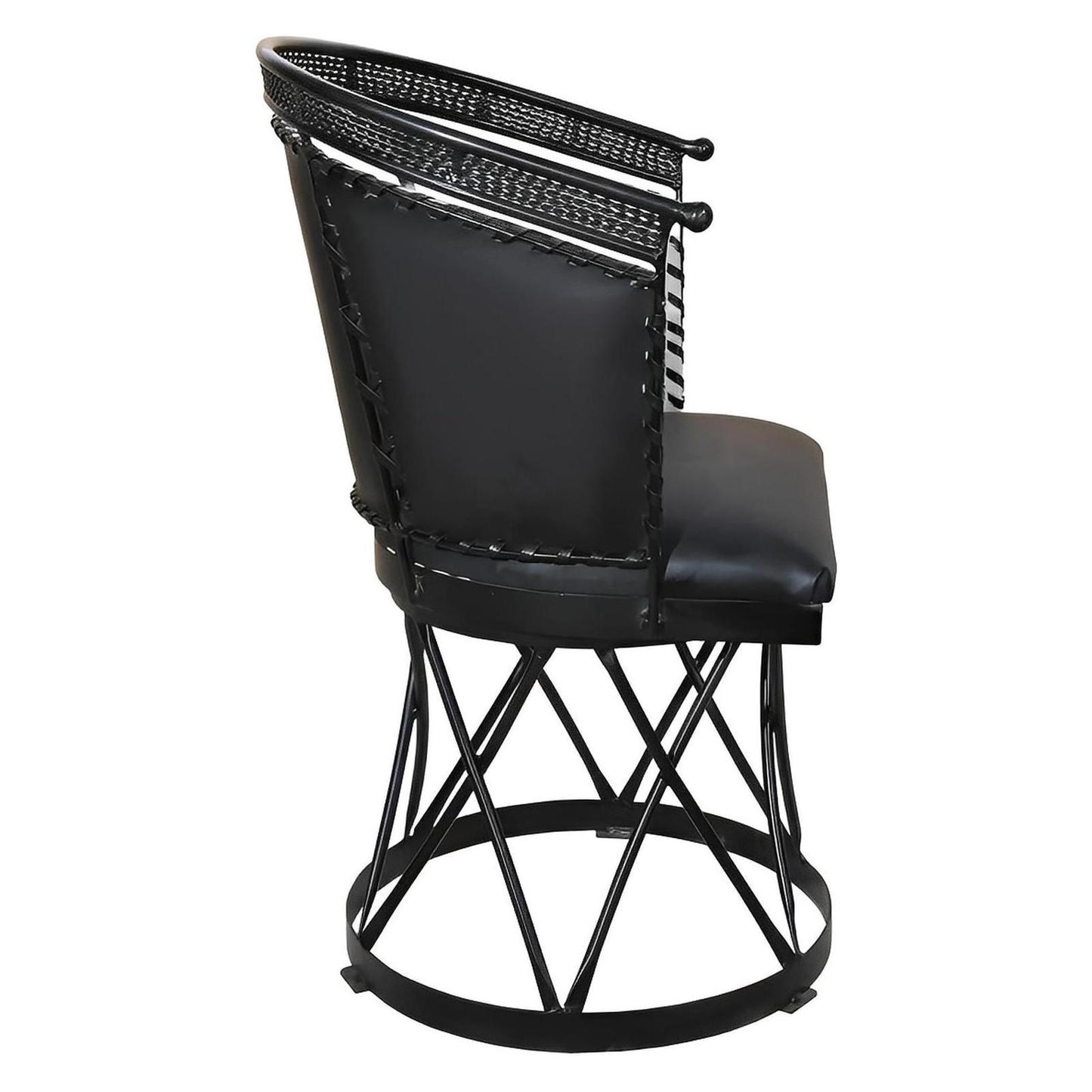 Black & White Cowhide Swivel Dining / Studio Chair (2-Pack)