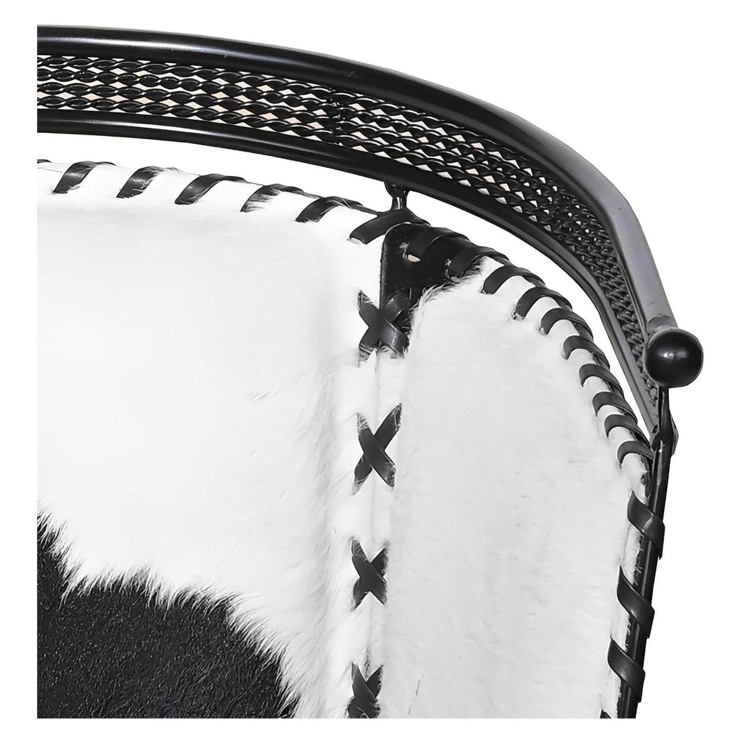 Black & White Cowhide Swivel Dining / Studio Chair (2-Pack)