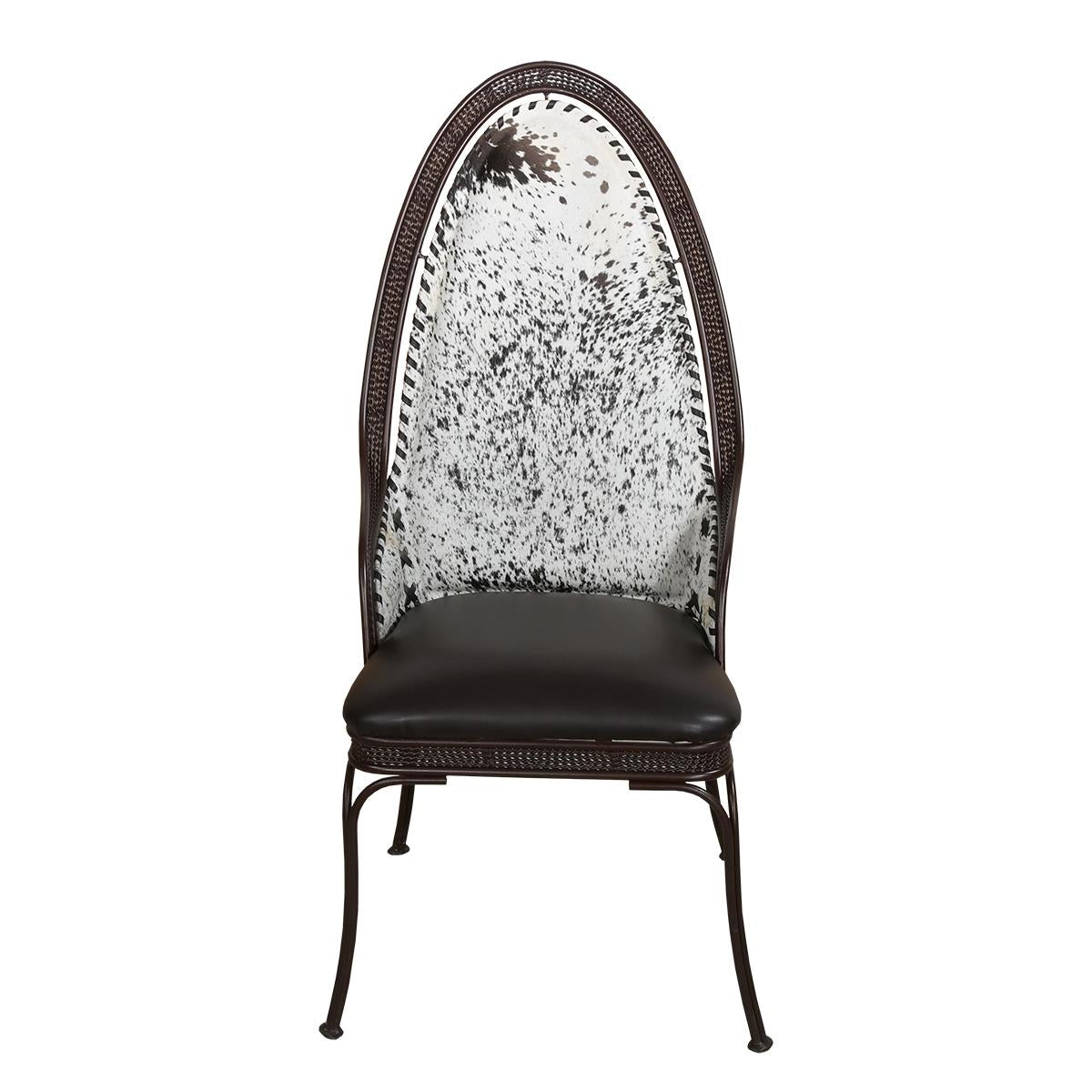 High Back Cowhide & Leather Dining Chair (2-Pack)