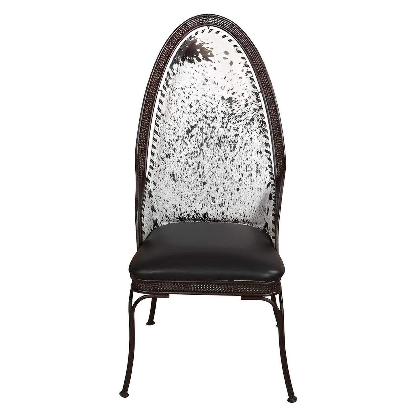 High Back Cowhide & Leather Dining Chair (2-Pack)