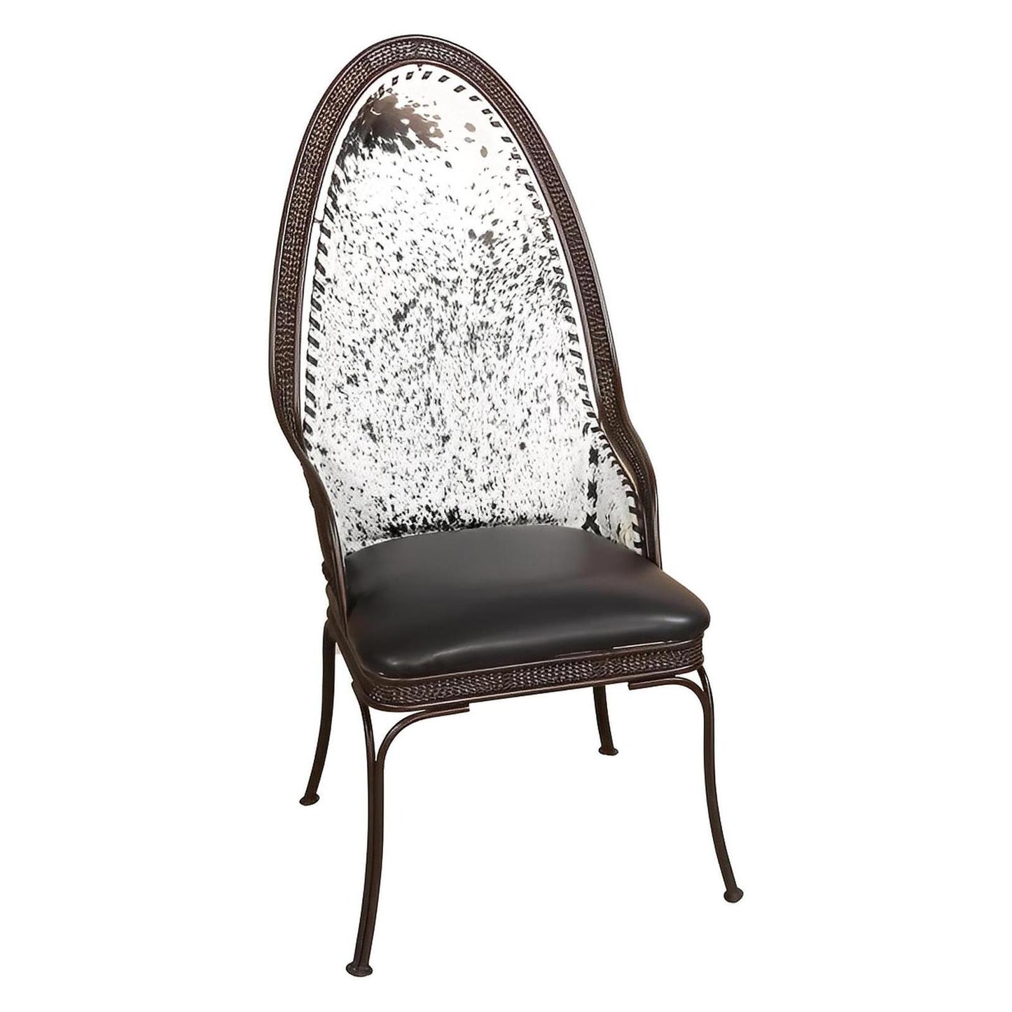High Back Cowhide & Leather Dining Chair (2-Pack)