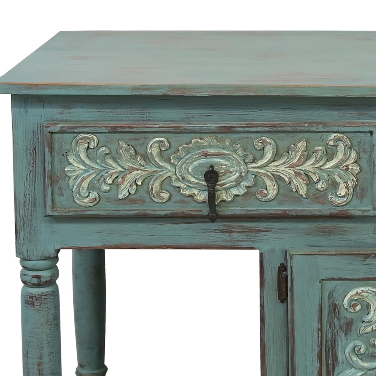 Deer Canyon Console In Gray Blue Wash Finish