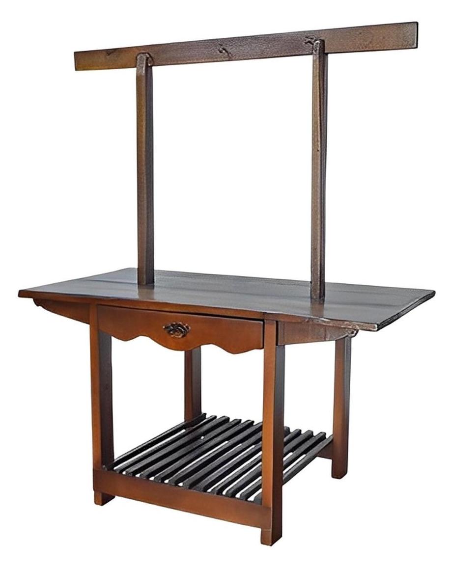Mustang Canyon Dark Wood Kitchen Island With Hooks