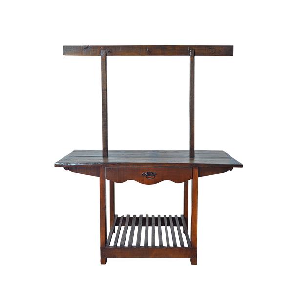 Mustang Canyon Dark Wood Kitchen Island With Hooks