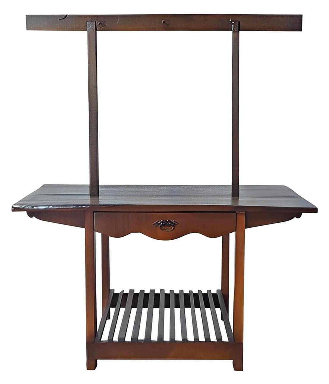 Mustang Canyon Dark Wood Kitchen Island With Hooks