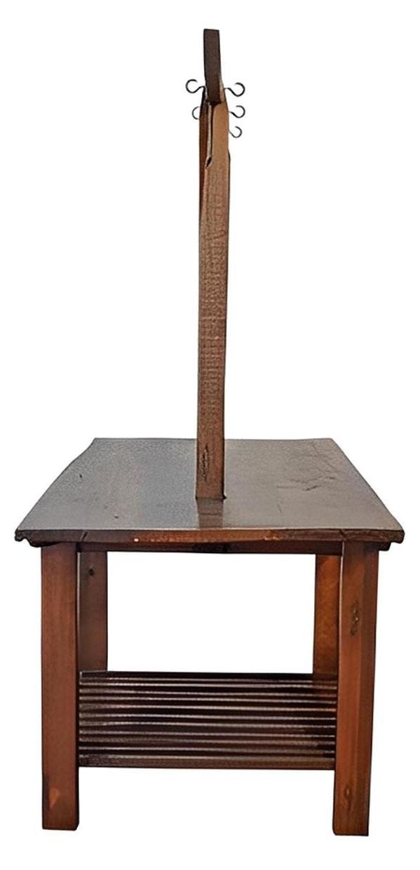 Mustang Canyon Dark Wood Kitchen Island With Hooks